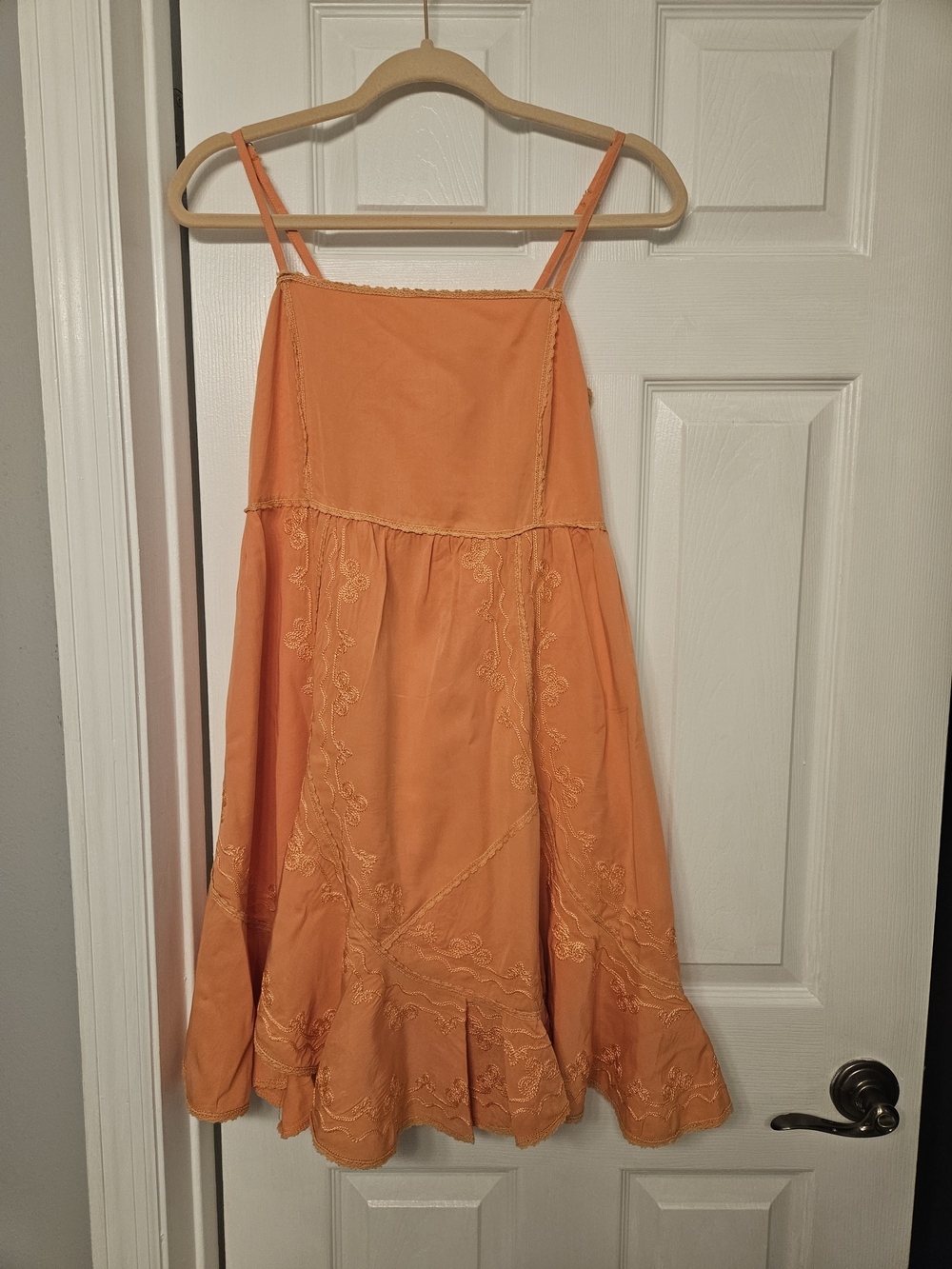 POL Orange Smocked Top with Stitch  Detailing New without tags